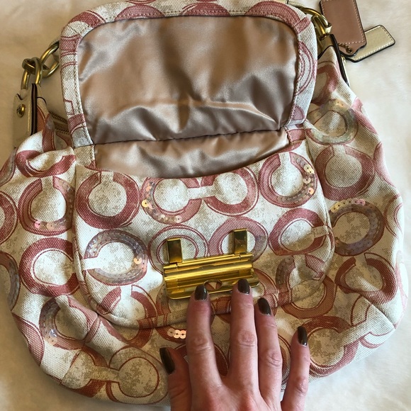 COACH Christie Sequin OpArt Semi Shoulder Bag - Picture 6 of 7